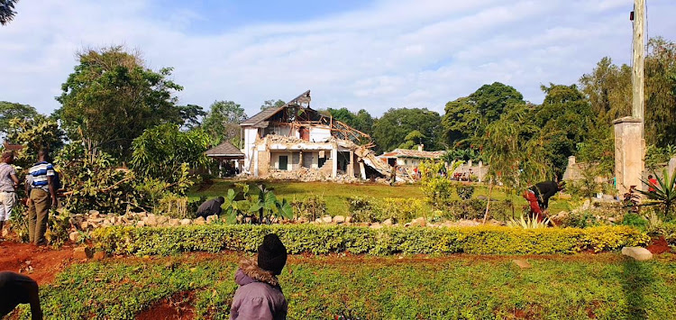 The demolished house belonging to Lucas Nandih Shamalla at Milimani estate in Kakamega town