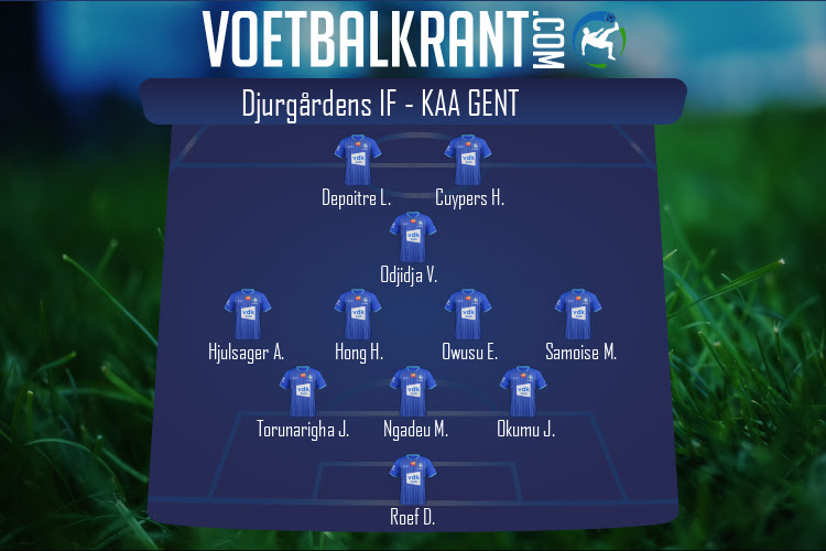 Opstelling KAA Gent | Djurgårdens IF - KAA Gent (13/10/2022)