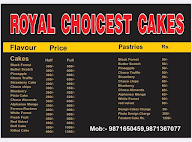 Royal Choicest Cakes menu 1