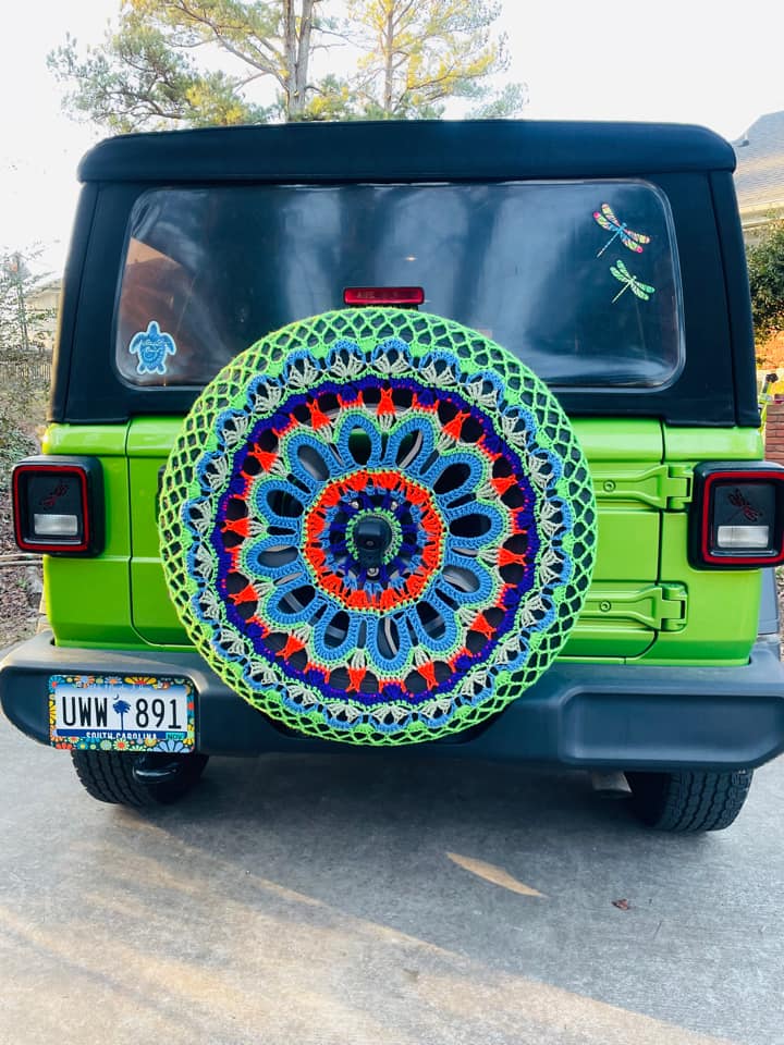 Stylish Crochet Spare Tire Cover for Jeep
