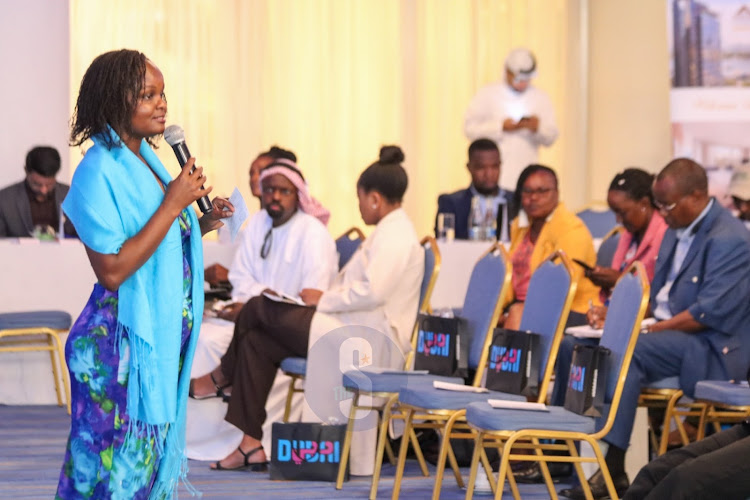 Agnes Mucuha Kenya Association of Travel Agents CEO during her presentation during the Dubai Economic and Tourism on September 22, 2022.