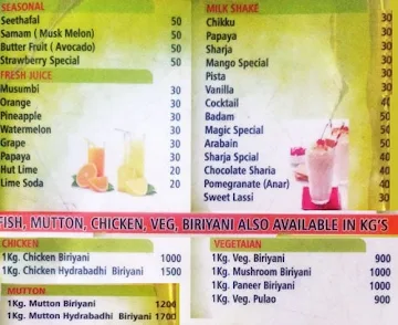 Hotel Chicken Hut menu 