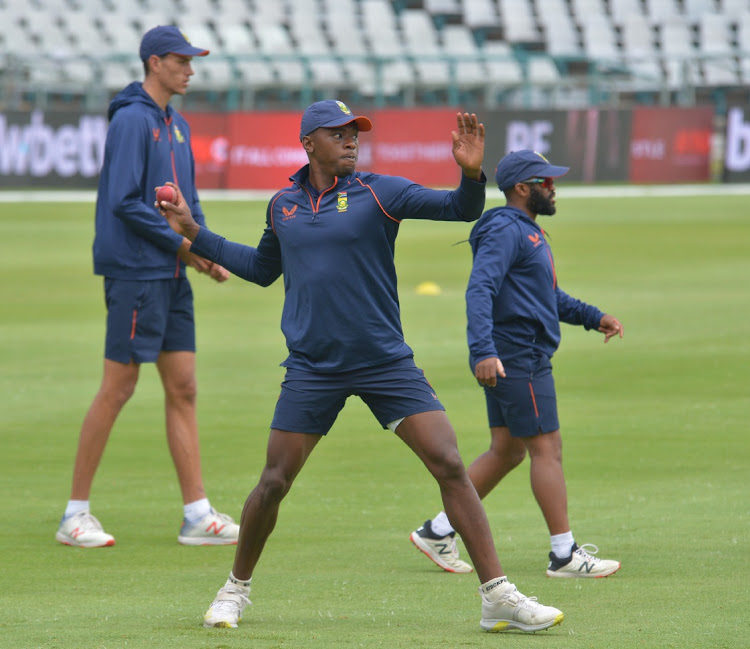 Kagiso Rabada during the South African national cricket team training session at Six Gun Grill Newlands on January 10, 2022 in Cape Town, South Africa.