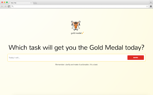 Gold Medal, focus on your #1 task of today