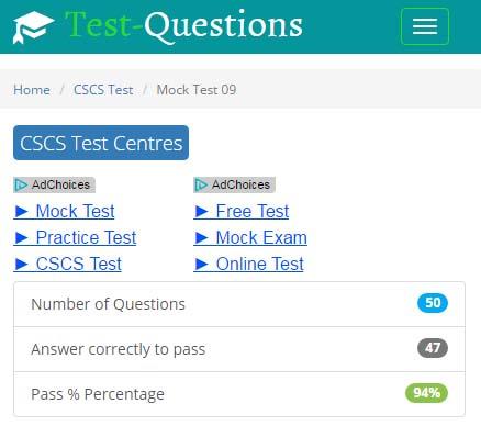 Android application CSCS Mock Test App screenshort