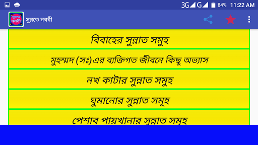 নবীজি সাঃ এর পালিত সুন্নত সমূহ নবীজির সুন্নত