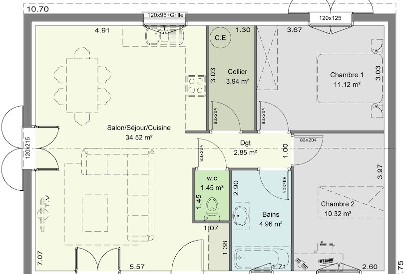  Vente Terrain + Maison - Terrain : 450m² - Maison : 69m² à Saint-Christoly-de-Blaye (33920) 