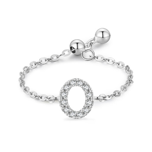 Title 5, Letter Chain Ring Female Fashion Niche Design L...