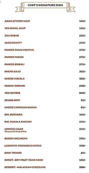 King's Kraft Multicuisine Restaurant menu 