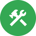 Symbol: Hammer und Schraubenschlüssel