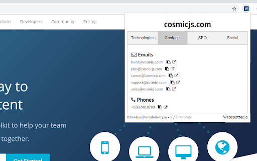 Webspotter Technology Checker & Email lookup