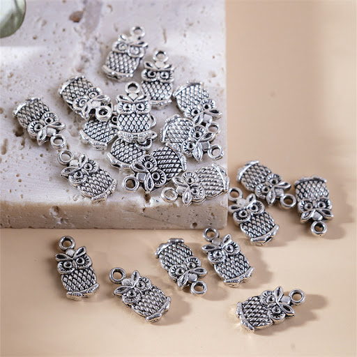 Title 1, DIY Ornament Accessories Retro Alloy Owl Pendan...