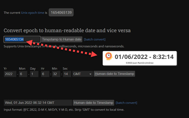 JR Timestamp to Date - Epoch Converter chrome extension