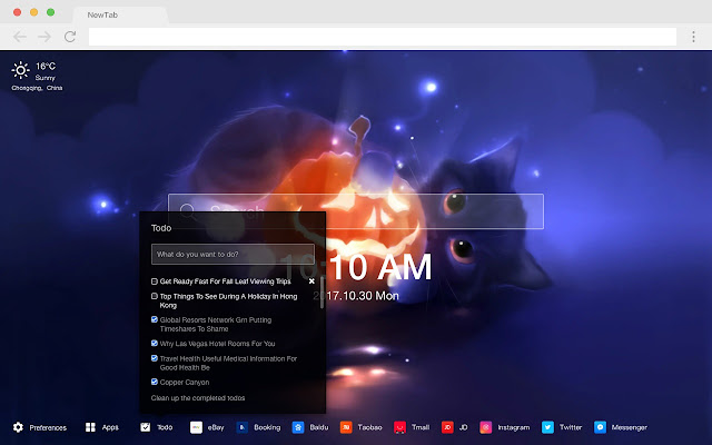 Cute Halloween New Tabs Pop HD Theme