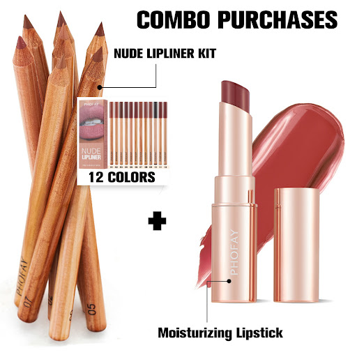 Title 1, PHOFAY Nude Lipliner Kit and Volumizing Mascara...