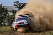 Kalle Rovanpera and navigator Jonne Halttunen in action during day three of the FIA World Rally Championship Kenya on June 24  2022 in Naivasha.