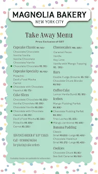 Magnolia Bakery menu 1