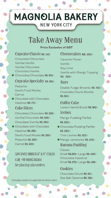 Magnolia Bakery menu 