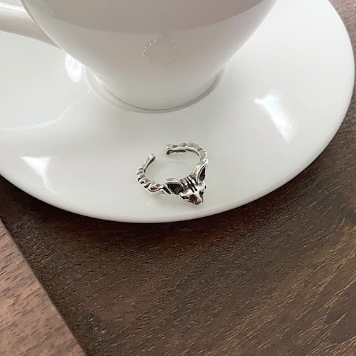 Title 3, Cat Head 925 Sterling Silver Ring For Women A c...