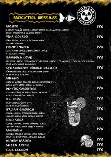 Nuclear Restaurant & Cafe menu 