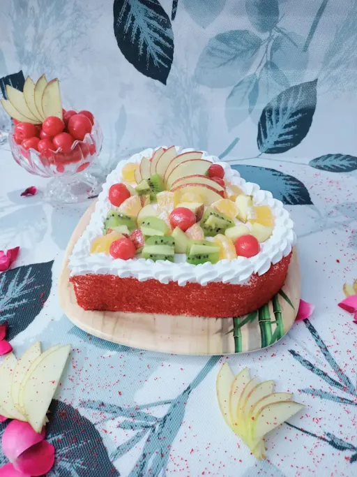 Red Velvet Heart Fruit Cake