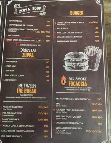 Big Smoke Bistro menu 