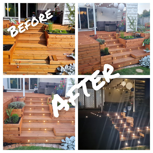 Garden decking smart lights installation. 