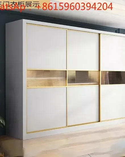 Household bedroom wardrobe sliding door assembly coat cab... - 0