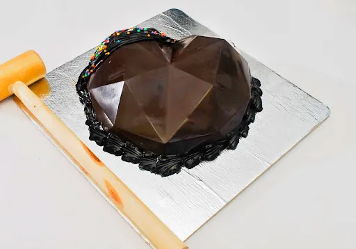 Eggless Dark Chocolate Pinata Heart Shape Cake [700 G]