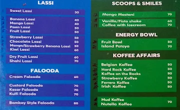 Lassi House menu 