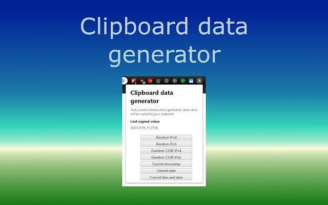 Clipboard data generator chrome extension