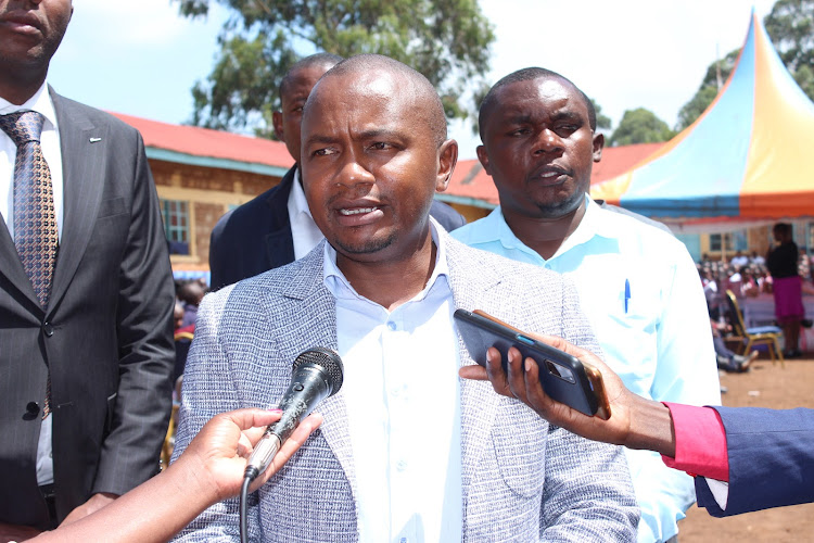 Kigumo MP Joseph Munyoro at Karega Day Secondary School.