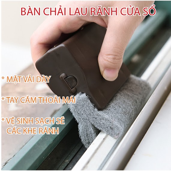 Bàn Chải, Dụng Cụ Lau Chùi, Vệ Sinh Khe Rãnh Cửa Sổ Thiết Kế Dạng Kẹp Thông Minh Tiện Lợi