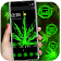 Green Neon Weed Black Business Theme icon