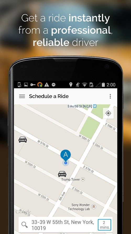 Android application Azida Ride screenshort