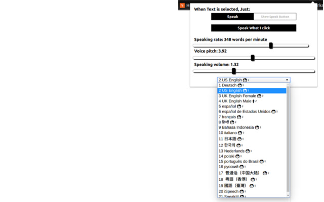 Speak chrome extension