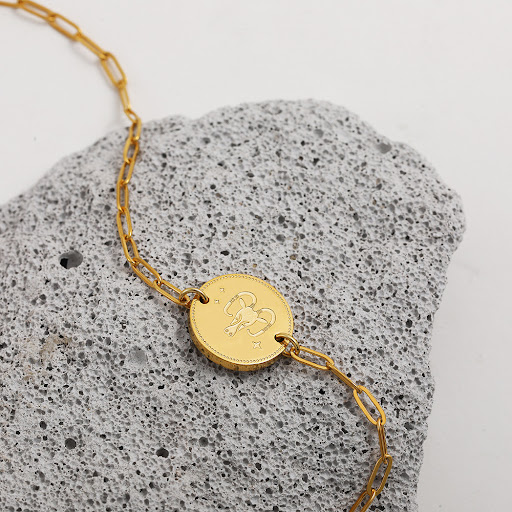 Title 22, Titanium Steel 18K Gold Round Plate Twelve Cons...