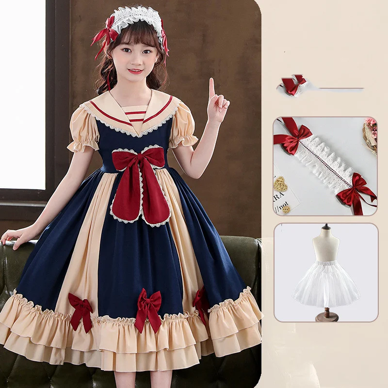 Title 2, Meisjes Lolita prinsessenjurk met plooien en st...