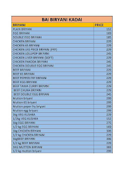 Briyani Kadai menu 1