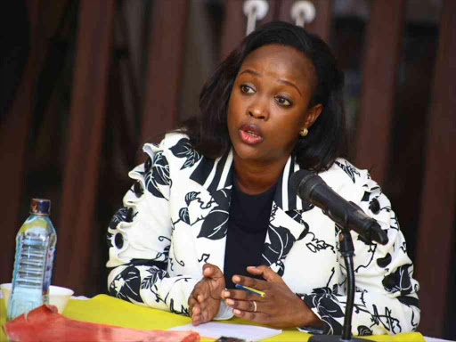 Mombasa health executive nominee Hazel Koitaba during her vetting on October 3, 2017. /ERNEST CORNEL