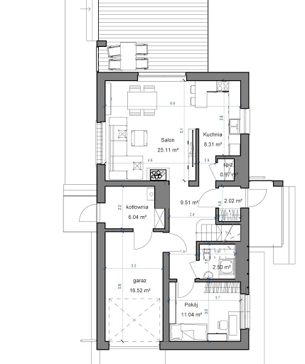 Domidea 50 - Rzut parteru