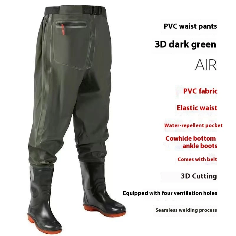 Botas de chuva Q3Y Waders de uma peça com cinto. Proteção impermeável para pesca, trabalho e atividades aquáticas. Conforto garantido.