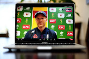 England captain Eoin Morgan during a virtual media opportunity on November 26 2020 in Cape Town.