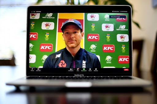 England captain Eoin Morgan during a virtual media opportunity on November 26 2020 in Cape Town.