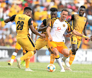 Samir Nurkovic outfoxes a number of Leopards players during their Absa Premiership match  at Thohoyandou Stadium where he scored for Chiefs on Saturday. 