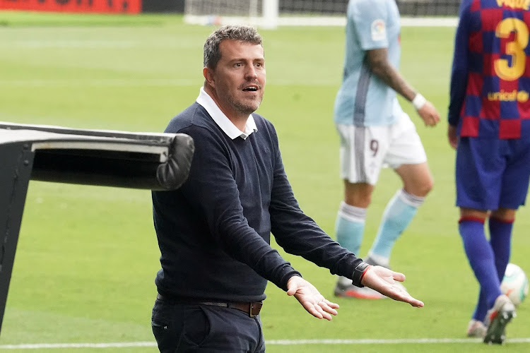 Oscar Garcia, OH Leuven, gaat vol voor de drie punten op het veld van KAA Gent