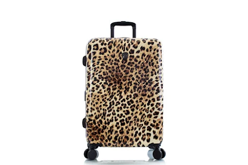 (FREE SHIP) Vali Heys Leopard Fashion Spinner Size M (26 inch) - Brown
