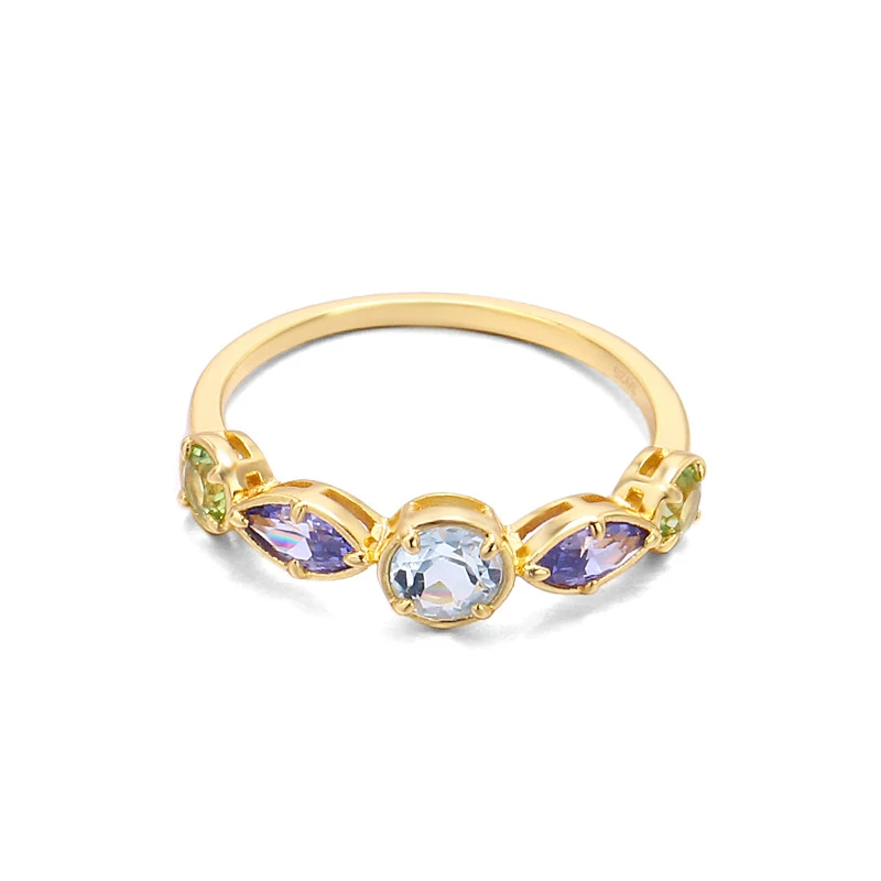 Anillo geométrico Topa Azul Cielo – Elegancia y estilo con este anillo único que resalta tu look diario, ideal para cualquier ocasión.
