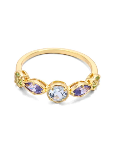 Anillo geométrico Topa Azul Cielo – - 1