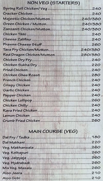 Hotel Maratha Family Restaurant & Bar menu 